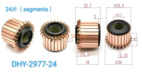 1pc 11mm x 25.3mm x 22.7mm 24P Copper Bars Alternator Electric Motor Commutator DHY-2977-24 ► Photo 1/1