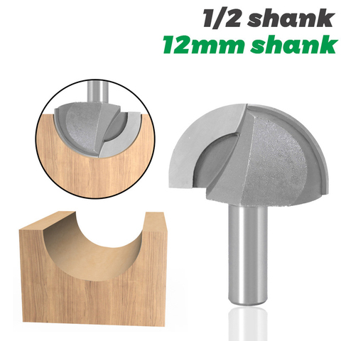 1Pcs 1/2 12mm Shank Woodworking Round Cove Bit Tungsten Carbide Slotted Trim Router Bits for Wood Milling Cutter ► Photo 1/5