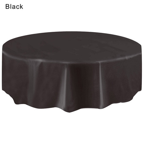 1pcs 2.13M Round plastic Tablecloth Table Cover Solid Color Table Cloth For Christmas Birthday Wedding Party Hotel Decoration 20 ► Photo 1/6