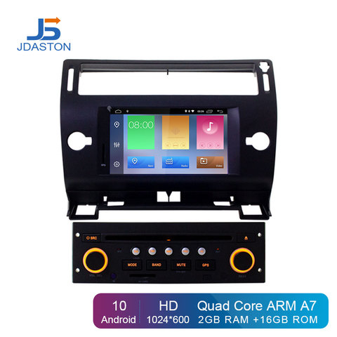 JDASTON 1 Din Android 10.0 Car DVD Player GPS Navigation For Citroen C4 Quatre Triumph 2004-2012 Car Multimedia Radio WIFI Audio ► Photo 1/6