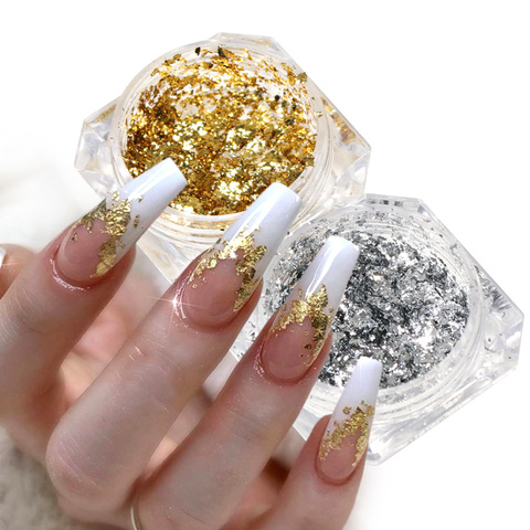 Nail Sequins Flakes Nail Art Decoration Gold Foil Aluminum Nail Art  Accessories