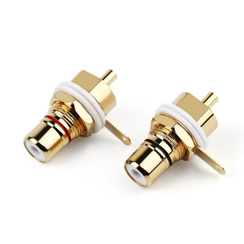 Hifi RCA Female Socket Chassis Gold Plated Jack Audio Connector For CMC Copper Plugs DIY Speaker Amplifier RCA Terminals Adapter ► Photo 1/6