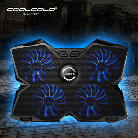 Laptop Cooler Laptop Cooling Pad Notebook Gaming Cooler Stand with Four Fan and 2 USB Ports for 14-17inch Laptop ► Photo 1/6