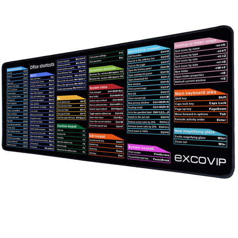 EXCO Gaming Mouse Pad Gamer Keyboard Shortcuts Mousepad Large Mouse Mat Carpet Computer Laptop Game Office Desk Pad 31.5*11.8 in ► Photo 1/6
