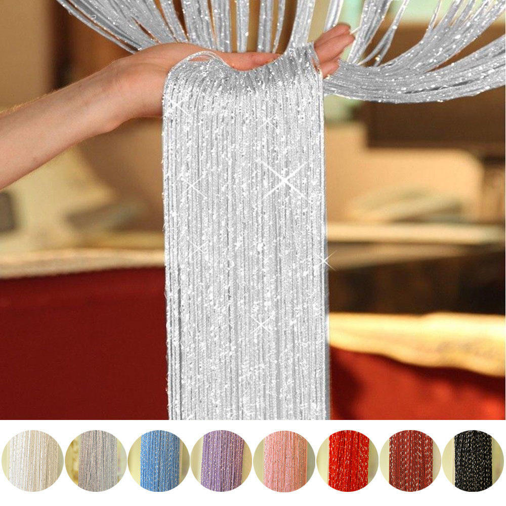 Crystal String Door Curtain Beads Room Divider Tassel Fringe Window Panel  2021