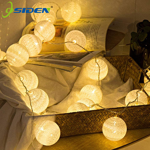 5M 20LED Katoen Bal Guirlande String Light Wedding Party Kerst Thuis Outdoor Decoratie Guirlande Lamp strings Eu Plug ► Photo 1/6