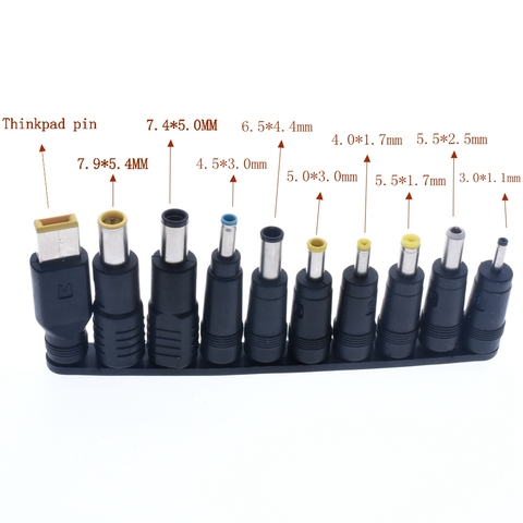 Hot 10Pcs/set Universal for Notebook Laptop DC Power Charger Supply Adapter Tips Connector Jack to Plug Charging ► Photo 1/6