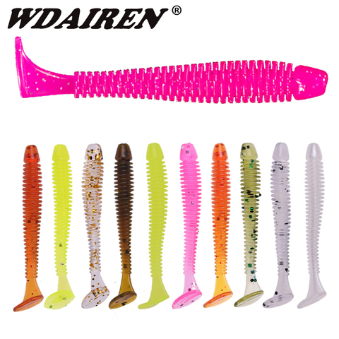 10pcs/Lot Fishing Spiral Worm Soft Lures 4.8cm 0.8g Bass Jig Wobblers Swimbaits Silicone Artificial Bait Carp Pike Tackle Pesca ► Photo 1/6