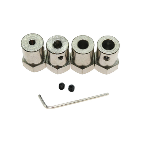 3mm/4mm/5mm/6mm Plating Rigid Gear Motor Shaft Coupling Hexagon Coupler Connector Sleeve for Robot Smart Car ► Photo 1/6