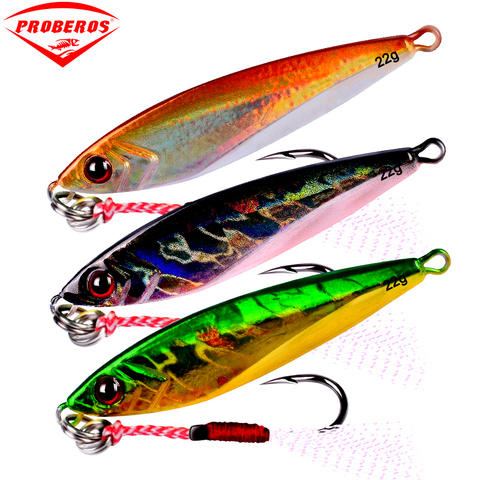 PROBEROS Metal Fishing Lures 14&22&30g Lead Fishing Tackle Metal Jigging Fishing Lure with Hooks Artificial Hard Bait ► Photo 1/6