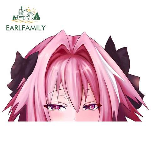 EARLFAMILY 13cm x 8.3cm for Astolfo Pink Peek Decal Windows Occlusion Scratch Cartoon Car Stickers Personality Bumper Decoration ► Photo 1/4