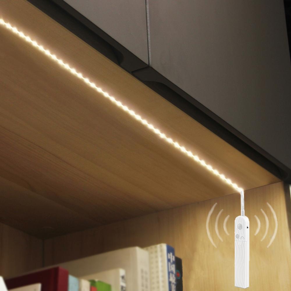1-3M LED Wireless PIR Motion Sensor Wardrobe Cabinet LED Strip Bed Night Lights 