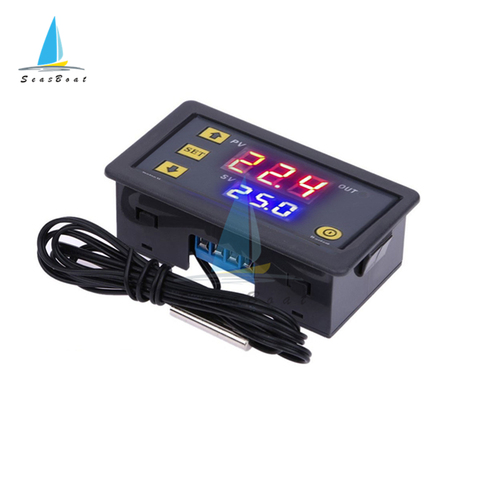 W3230 12V 24V AC110-220V Probe line 20A Digital Temperature Control LED Display Thermostat With Heat/Cooling Control Instrument ► Photo 1/6