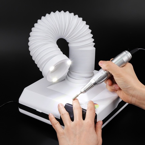 60W Powerful Nail Dust Collector Machine For Manicure Vacuum Cleaner For Nail Art Nail Fan Dust Suction 3 Leds For Lighting 560m ► Photo 1/6