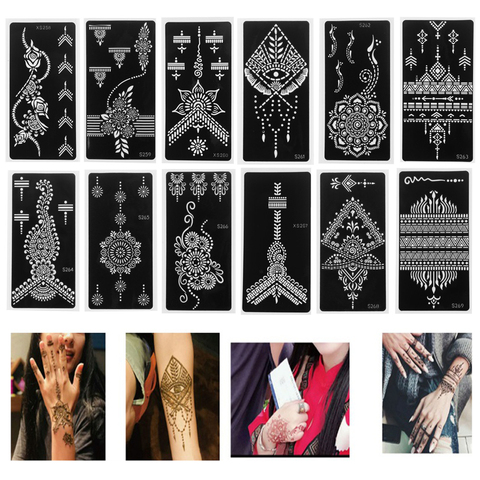 Henna Temporary Tattoos, White Lace Tattoo Stickers, Bride Wedding Fake  Tattoos,Indian Mandala Designs Body Painting Decoration Henna Tattoo Kit  Body