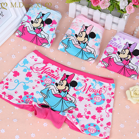 4Pcs/Lot Baby Girls Panties Kids Underwear Children's Briefs Cartoon Minnie Design Short Dancing Minnie Pattern Cotton Underwear ► Photo 1/6