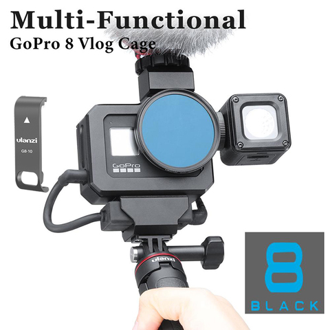 Ulanzi Metal Vlog Case Cage for Gopro Hero Black 8 Extend Cold Shoe Mount for Microphone LED Light ► Photo 1/6
