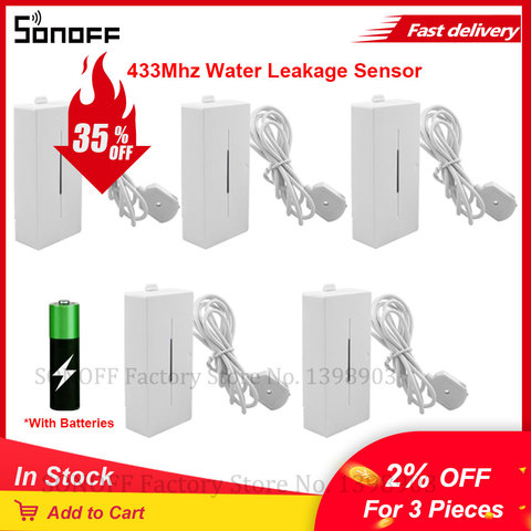 Wholesale Water Level Leakage Water Leak Sensor With Battery Overflow Detector Alarm Security works SONOFF RF Bridge eWelink ► Photo 1/6