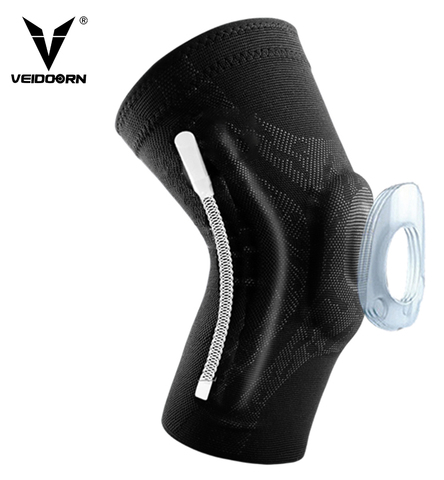 Veidoorn 1 pcs Knee Patella Protector Brace Silicone Spring Knee Pad Basketball Running Compression Knee support Sleeve ► Photo 1/6