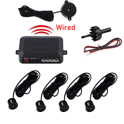 2-4 Sensors Buzzer 22mm Car Parking Sensor Kit Reverse Backup Radar Sound Alert Indicator Probe System 12V ► Photo 1/6