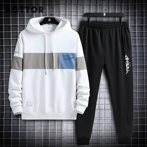 Winter Men's Clothing Men Sets Printing Hoodie Set  2 Pieces Hoodies Sweatshirt Casual Sport Sweatpants Mens Fitness Tracksuit ► Photo 1/6