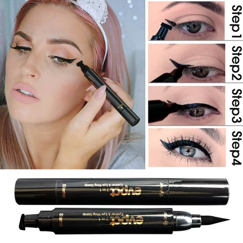 2 In1 Eyeliner Stamp Liquid Eyeliner Pencil Makeup Stamps Seal Pen Stamp Eye liner Pencil Waterproof Quick Dry TSLM1 ► Photo 1/6