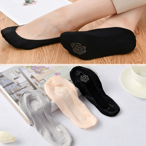 2022 Women Casual Ultrathin Invisible No Show Non Slip Loafer Liner Low Cut Short Cotton Boat Socks Black Beige White Wholesales ► Photo 1/5