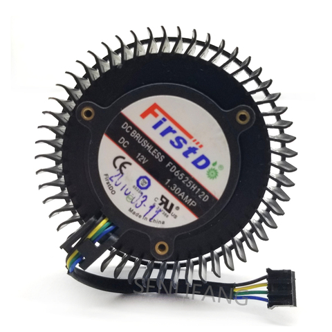 FD6525H12D 65mm 12V 1.3A 4 Pin Video Card Cooler Fan For AMD Radeon R9 270 270X Graphics Card Cooling Fan ► Photo 1/3