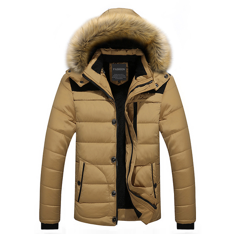2022 Fur Collar Hooded Men Winter Jacket Outerwear Thick Thermal Men Warm Wool Liner Coat Men Coat Snow Parka Down Jacket M-5XL ► Photo 1/6