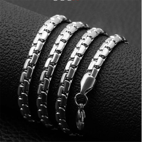 Wholesale 4.8MM 316L Stainless Steel Chain Necklace Fashion Men's Jewelry Length 60CM Christmas Father Brothers Gift drop ship ► Photo 1/4