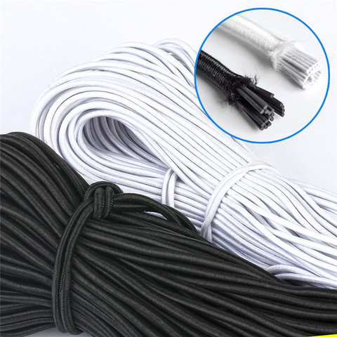 1MM/1.5MM/2MM/2.5MM/3MM/4MM High-Quality White Black Round Elastic Band Elastic Line Rope Rubber Band DIY Sewing Accessories 5m ► Photo 1/6