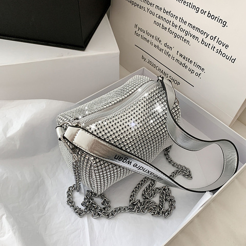 Rhinestone Bag Female Mini Portable Hand Bag Bling Fash Diamond Messenger Bag Fashion Zipper Feminina Evening bag ► Photo 1/6