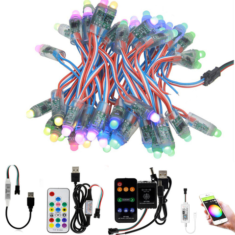 50pcs 12mm WS2811 IC RGB Full Color Pixels USB LED Module light WiFi bluetooth digital Addressable 5V Waterproof String lamp ► Photo 1/6