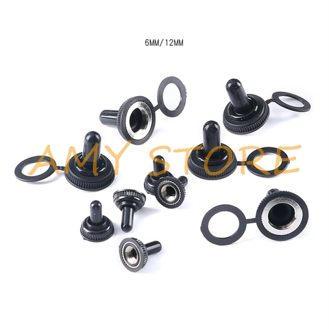 10Pcs 6mm Shaft Hole Mini MTS Toggle Switch Water Dust Proof Cap Rubber Boot Cover WPC-05 Black M12x0.75mm M6x0.75 Threaded ► Photo 1/6
