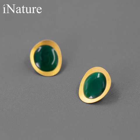 INATURE New Fashion Simple 925 Sterling Silver Enamel Geometric Stud Earrings Party Jewelry ► Photo 1/5