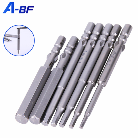 A-BF 4mm Magnetic Hexagon Screwdriver Bits Tips S2 Material Screwdriver Drill Hex Bit High Strength Strong Screw Driver Bits Set ► Photo 1/6
