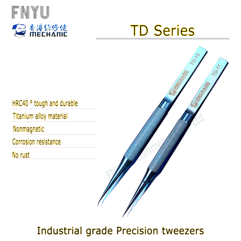 MECHANIC tweezers TD-11 TD-15 titanium alloy tweezers mobile phone flying line fingerprint flying line tin planting tweezers ► Photo 1/5