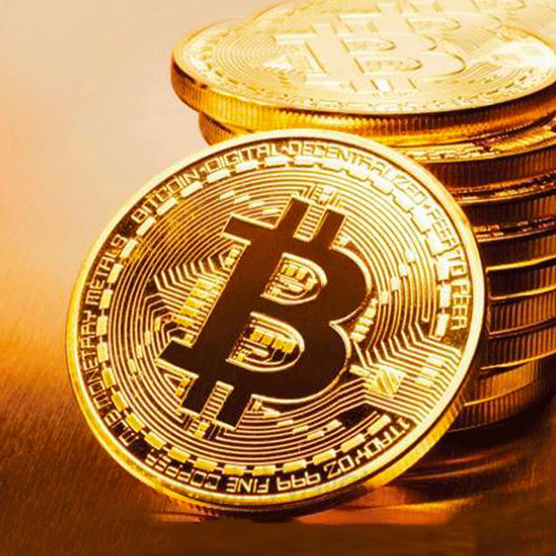 Fine Gold Plated Copper Commemorative Round Bitcoin Physical Bitcoin is Gold Plated Copper