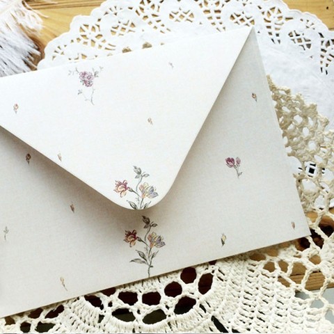 5pcs Retro Letter Elegant Confession European Pastoral Flower Greeting Card Birthday Gift Box Decoration Stationery Envelope ► Photo 1/6