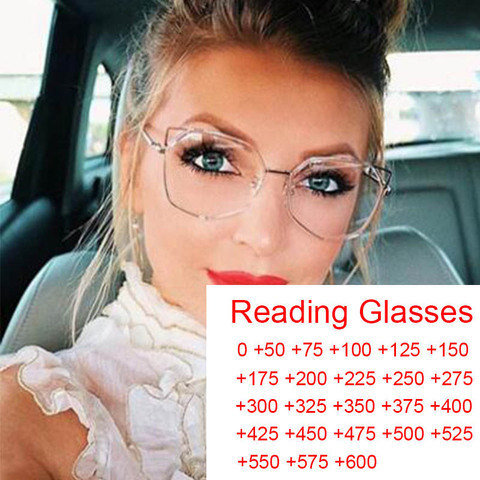 Clear Cat Eye Reading Glasses Unique Brand Designer Women's Spectacle Frames Magnifying Anti Blue Light Computer Glasses Fashion ► Photo 1/6