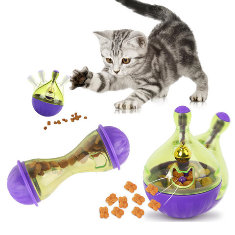 Interactive Cat Food Feeding Treat Ball Toy Tumbler Kitty Puppy Food Leakage Ball IQ Play Game Bowl Toys For Cats Pet Supplies ► Photo 1/6