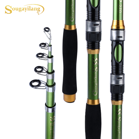 Sougayilang 1.8M-3.3M Portable Telescopic Carp Fishing Rod Hard FRP Carbon Fiber Fishing Rod Pesca ► Photo 1/6