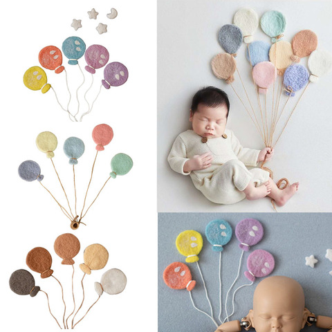 1-11 Pcs Baby Wool Felt Balloon/Cloud Decorations Newborn Photography Props Infant Photo Shooting Accessories ► Photo 1/6
