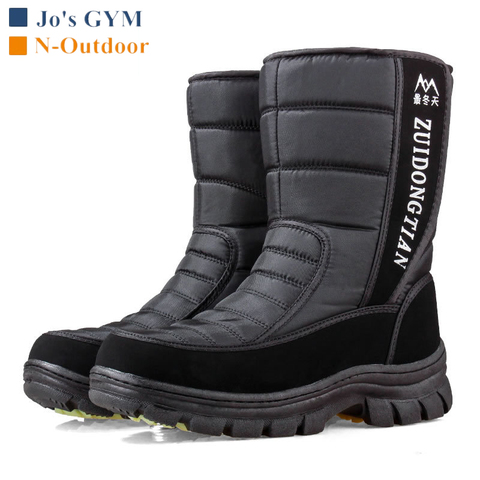 Men's Outdoor Winter Boots Thicken Warm Plush Skiing Hiking Snow Boots Sports Travel Waterproof Non-slip Platform High-top Shoes ► Photo 1/6