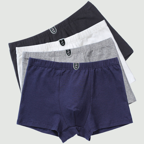 4pcs/lot Pure Color Boy Underwear Pants Organic Cotton Underpants for Teenage Children Shorts Panties Soft Baby Boy Clothes ► Photo 1/6