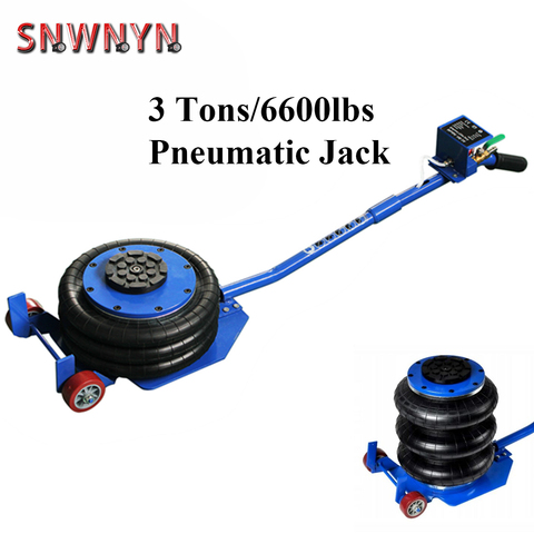 3 Tons/6600lbs Folding Triple Air Bag Jack Pneumatic Car Jack Pneumatic Jack Blue Stand Automotive Lifting Tools ► Photo 1/6