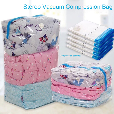 High Capacity Home Vacuum Bag For Clothes Quilts Package Compressed Organizer Foldable Space Saving Transparent Seal Bags ► Photo 1/6