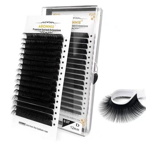 Abonnie 16 Rows Classic Eyelash Extension 1 Case C/D Curl 0.05/0.07/0.10/0.15/0.20/0.25 MM Mink Black Fake False Extension ► Photo 1/6