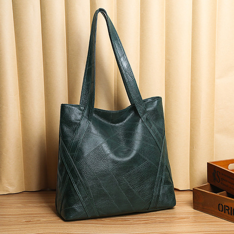 Big Casual Leather Tote Bags for Women Large Capacity Hobo Handbags Retro Patchwork Shoulder Bag Female Vintage Shopper Bag 2022 ► Photo 1/6