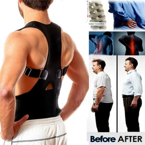 Magnetic Posture Corrector for Women Men Orthopedic Corset Back Support Belt Pain Back Brace Support Belt Magnets Therapy B002 ► Photo 1/6